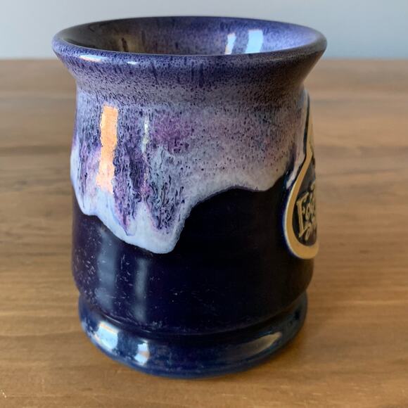 Deneen Pottery Egg Harbor Cafe Illinois Coffee Mug Purple Ivory Drip 1985 - Picture 5 of 10